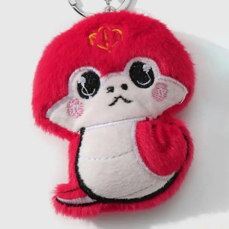 31BF Playful Strawberry Snake Plush Keychain Attachment For Purses And Keys Eye Catching And Creative Designs Keyrings Charm