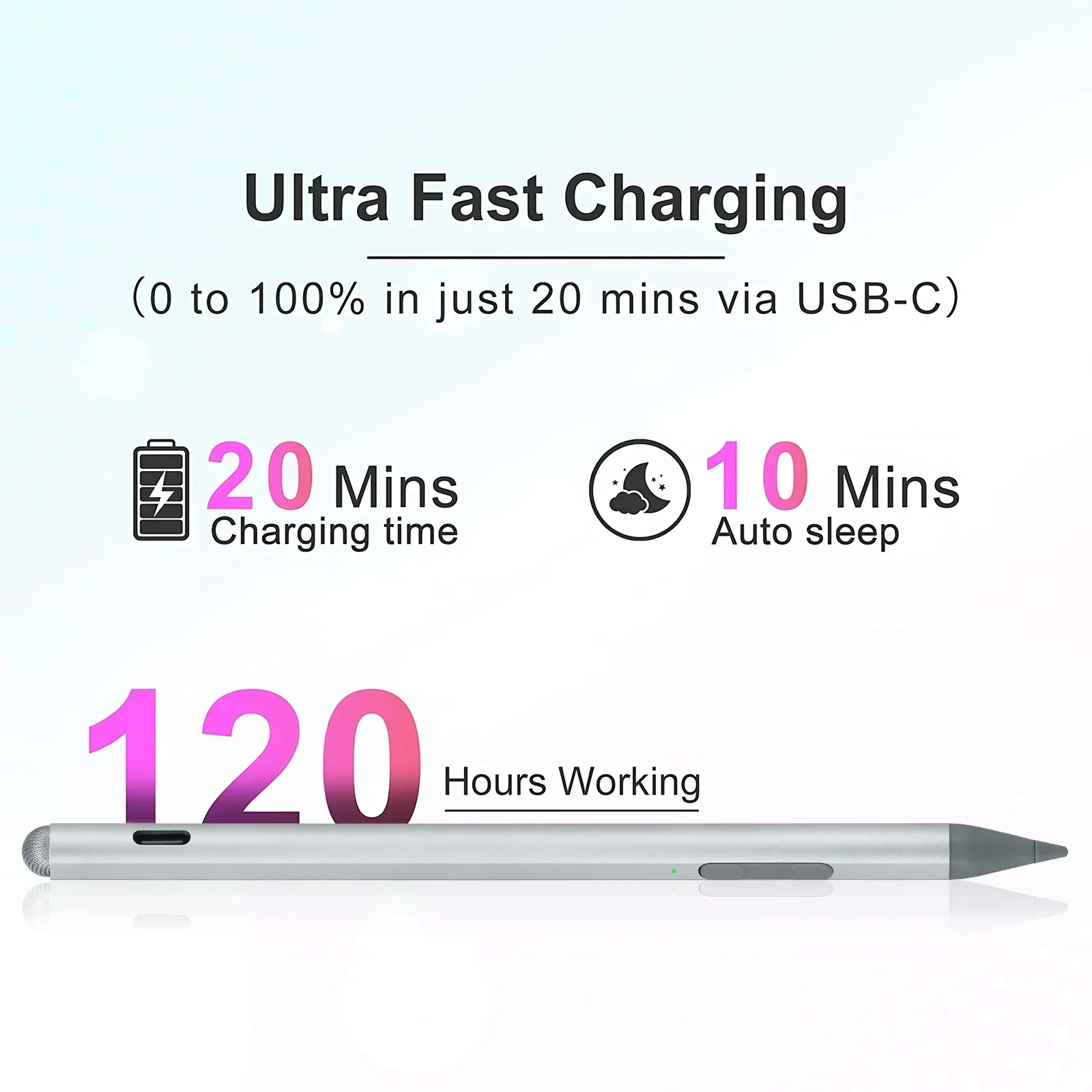 크롬북 파이어 HD 10 및 파이어 맥스 11용 클래식-USI 2.0 스타일러스 펜, 틸트 지원, 4096 압력 감도