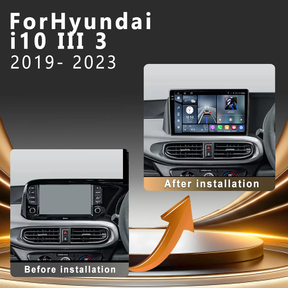 Android16 For Hyundai i10 III 3 2019 - 2023 LHD RHD Car Radio Carplay GPS Navigation Multimedia Video Player WIFI Head Unit QLED