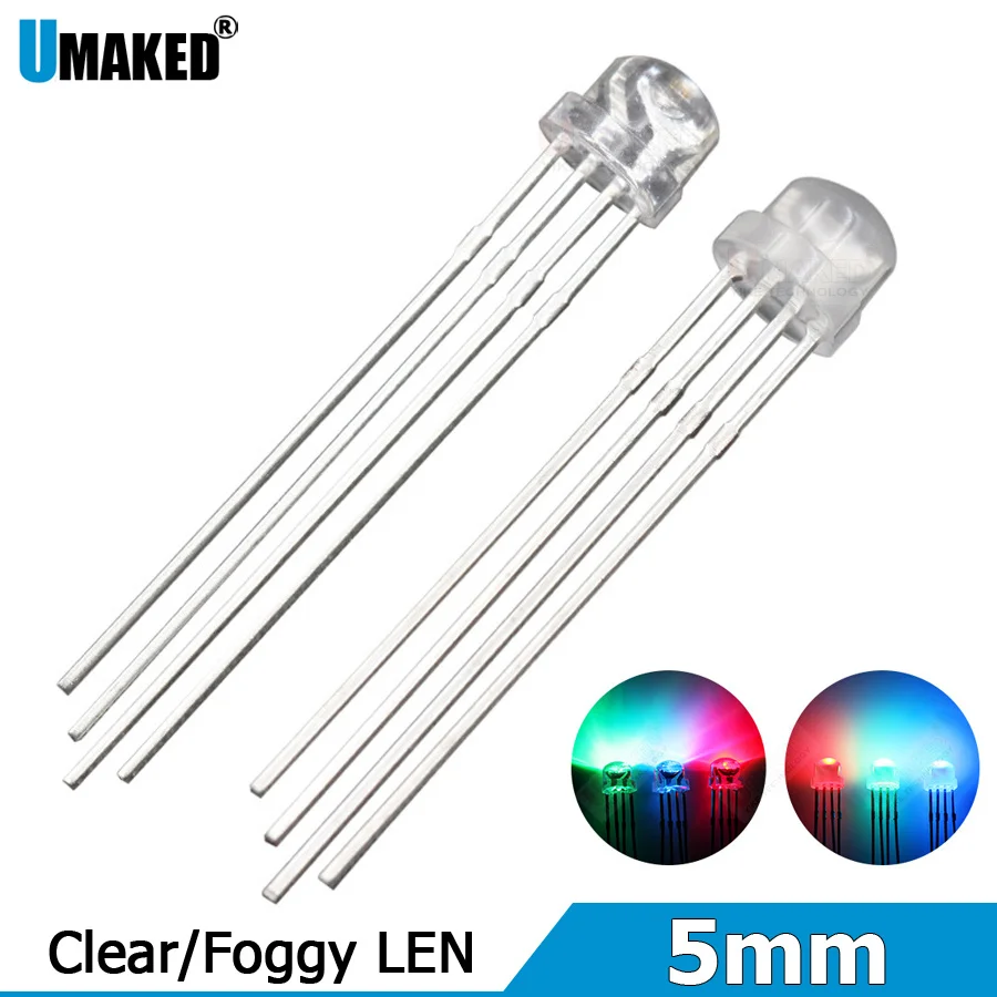 

1000pcs 5mm Straw hat Full colors LED Transparent/Foggy LEN Diodes, common Anode/Common Cathode diode, DIP led light DIY lamp