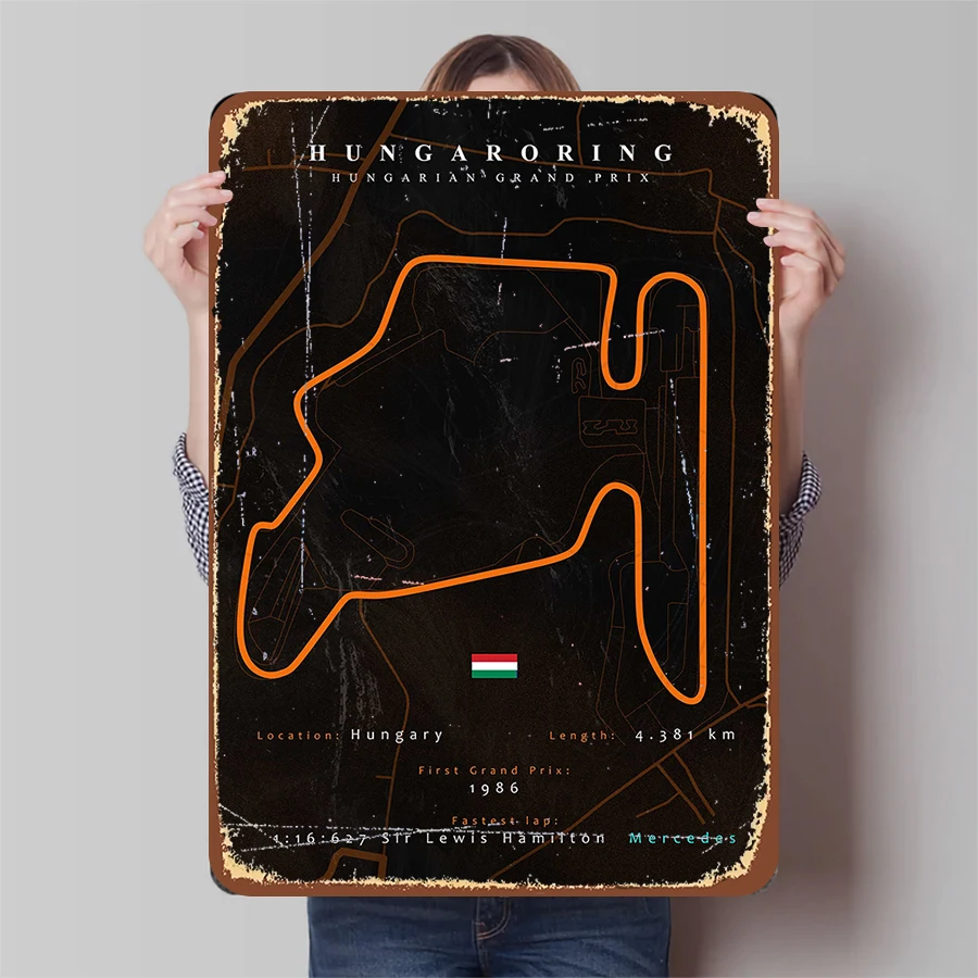 f1-circuito-hungaro-poster-de-metal-grande-premio-hungaro-pista-arte-lewis-hamilton-decoracao-de-colo-mais-rapida