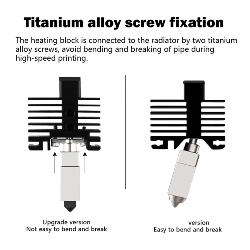 QWE-Bambu Lab P1P P1 3Dプリンター用プリントヘッド、硬化鋼ノズル付きホットエンドキット、冷却ファン付きV2.0 3Dプリント部品
