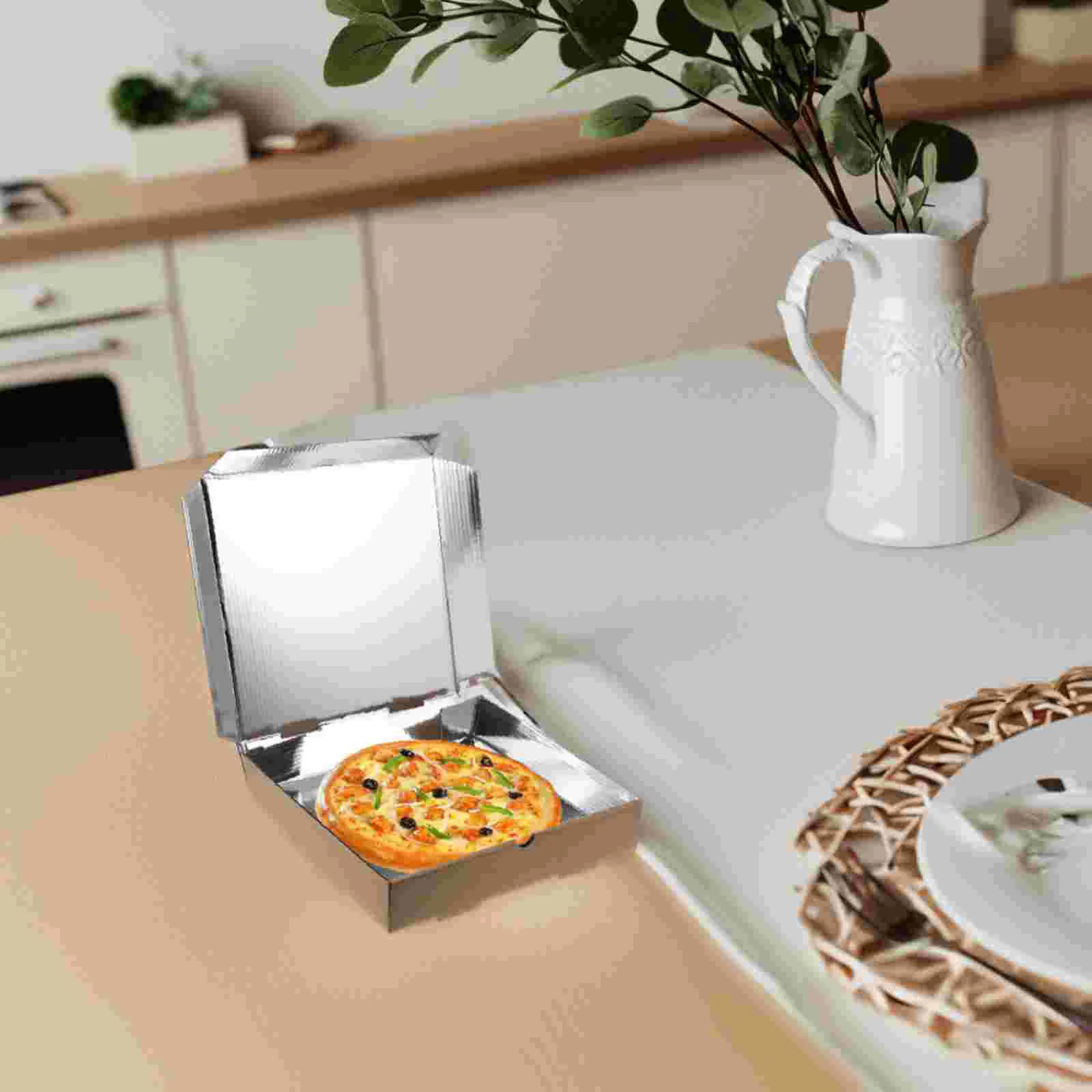 10 Pcs Insulated Pizza Box Individual Slice Boxes Wake Brown Paper Storage Container