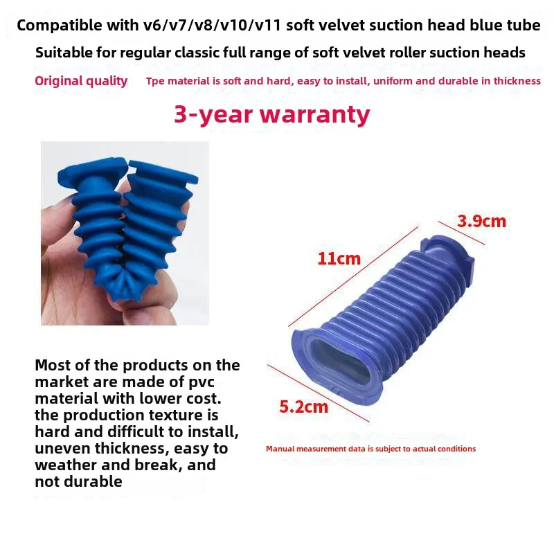 For Dyson V6 V7 V8 V10 V11 V15 Soft Velvet Roller Suction Head Hose Replacement Home Cleaning Vacuum Cleaner Accessories Parts
