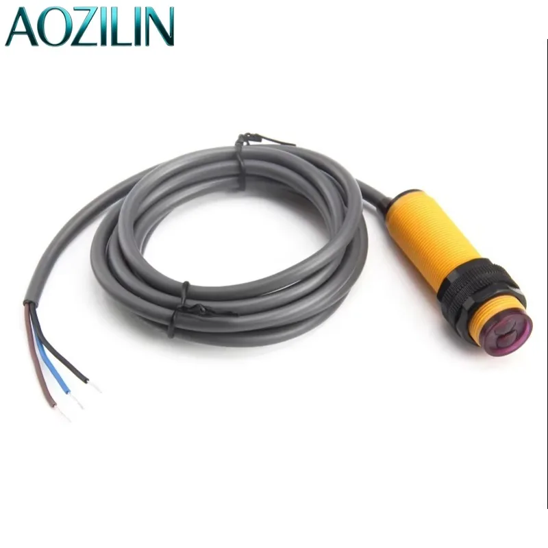 AOZILIN Photoelectric Sensor NPN NO NC 24V DC 30CM Sensing Distance Embedded Mount Response Time Less Than 2ms