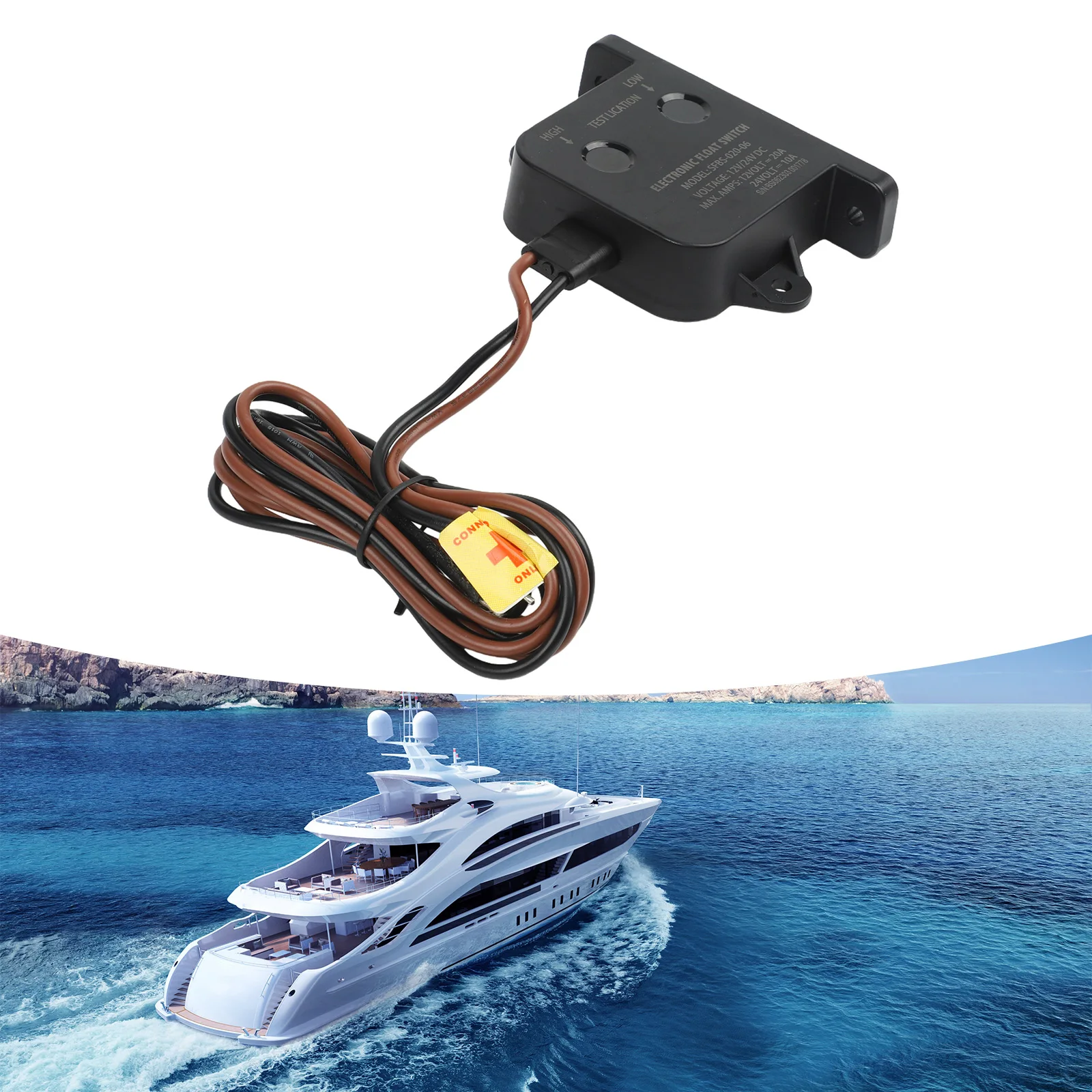

Automatic Water Level Sensor Bilge Float Switch Automatic Pump Activation Built-in Delay Function For Bilge Pump System