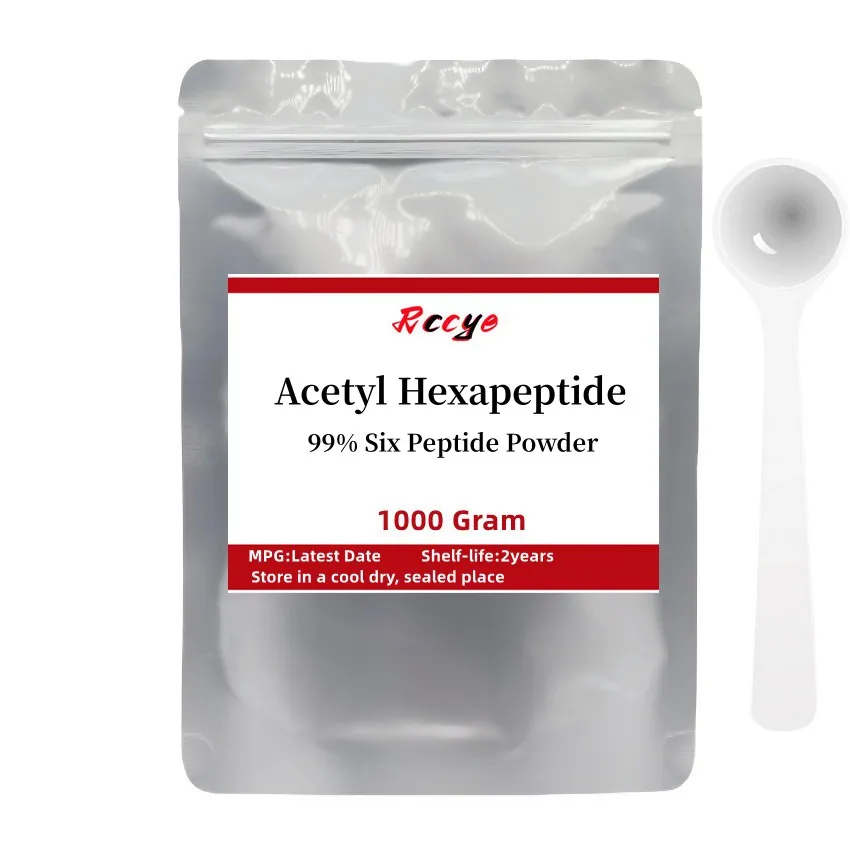 Free Shipping 50g-1000g Acetyl Hexapeptide Cosmetic Grade 99% Six Peptide Powder Anti Aging Ageless Make Your Own Solution