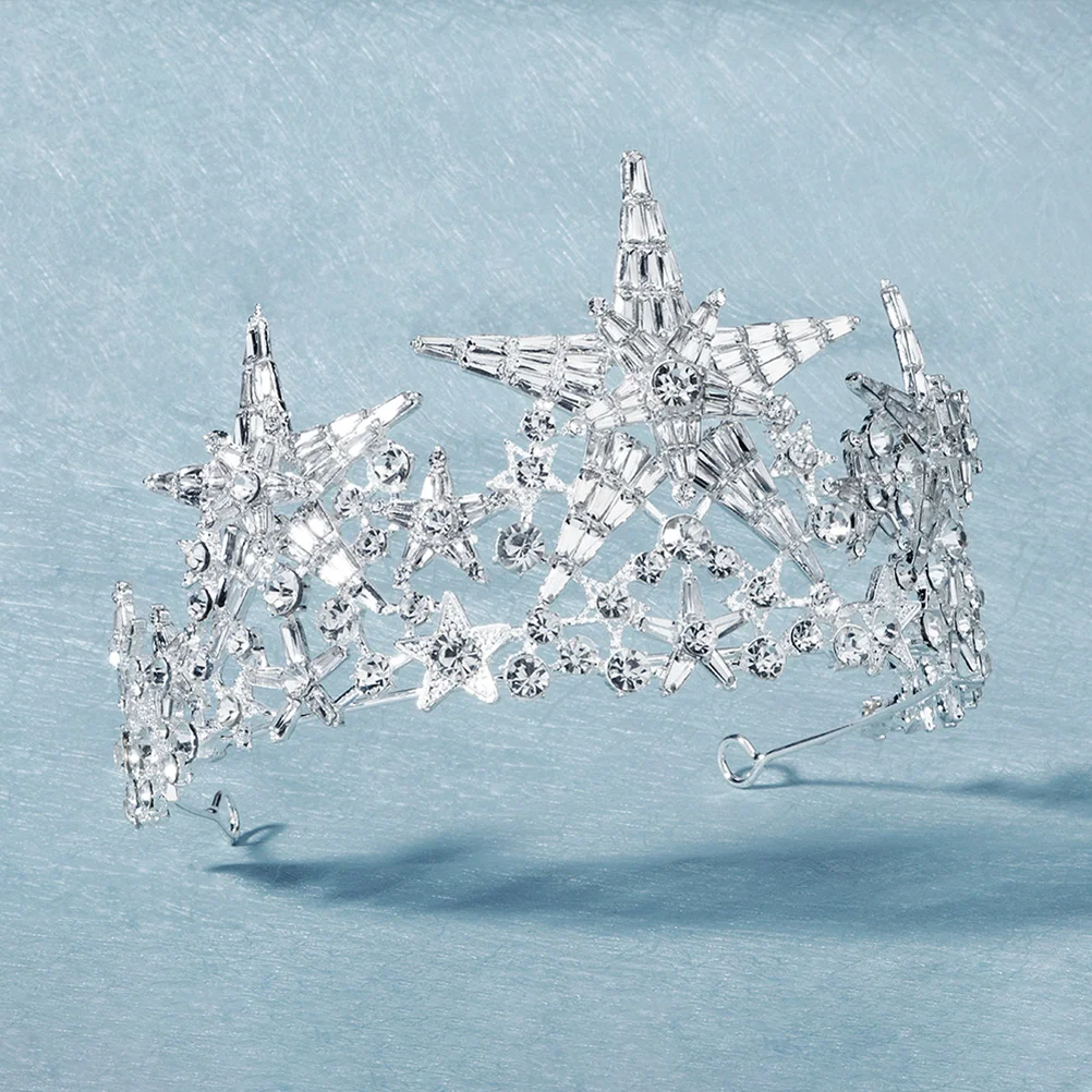

1pc Star Crown Alloy Headdress Crystal Head Band Hair Decorations for Wedding crown headband alloy crown headband