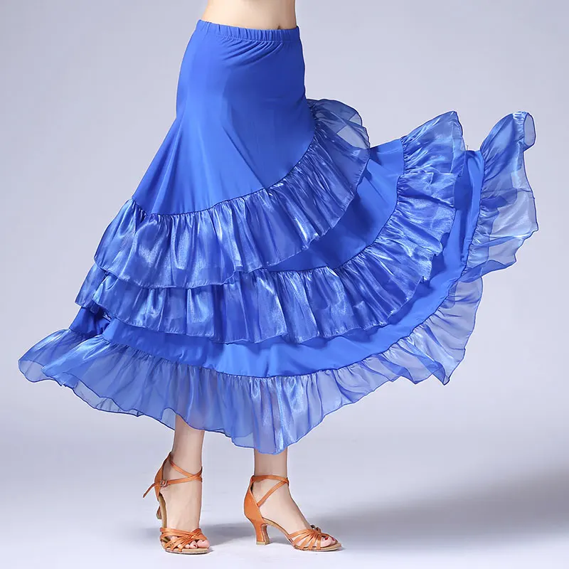 Women Modern Dance Skirt National Standard Dance Skirt Ballroom Dance Costumes Flamenco Skirts Stage Waltz Skirts High Quality