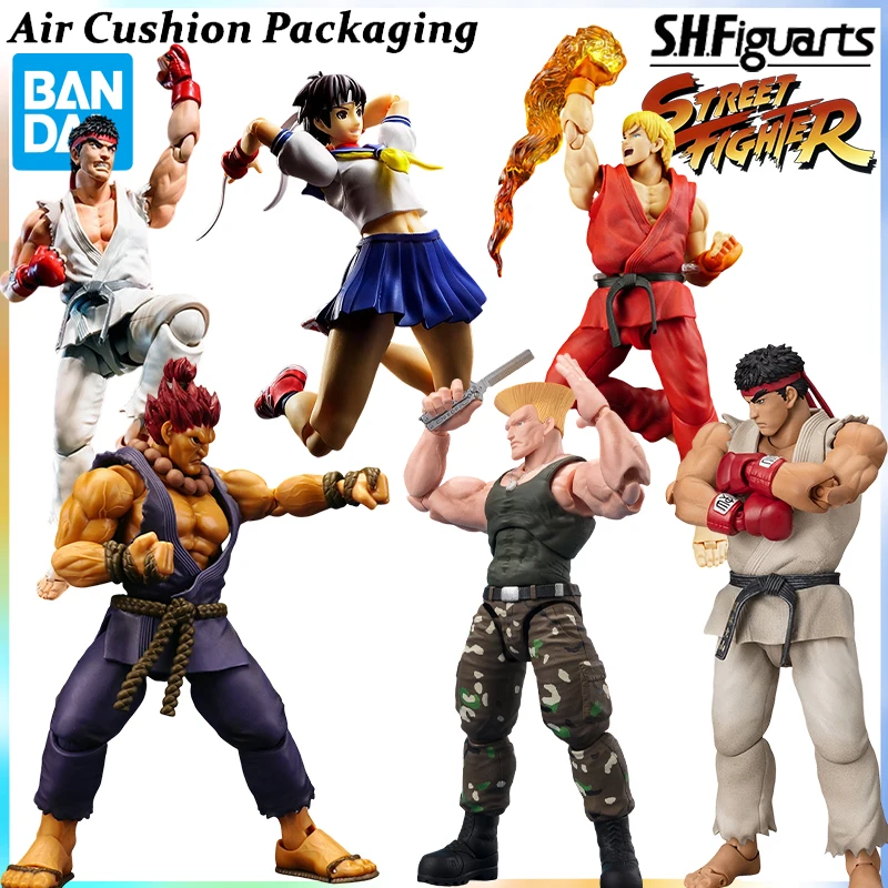 

Bandai Genuine S.H.F Street Fighter Series Sakura Kasugano Akuma Gouki‌ Outfit 2 Guile‌ Ryu Passion Action Figures Model Toys