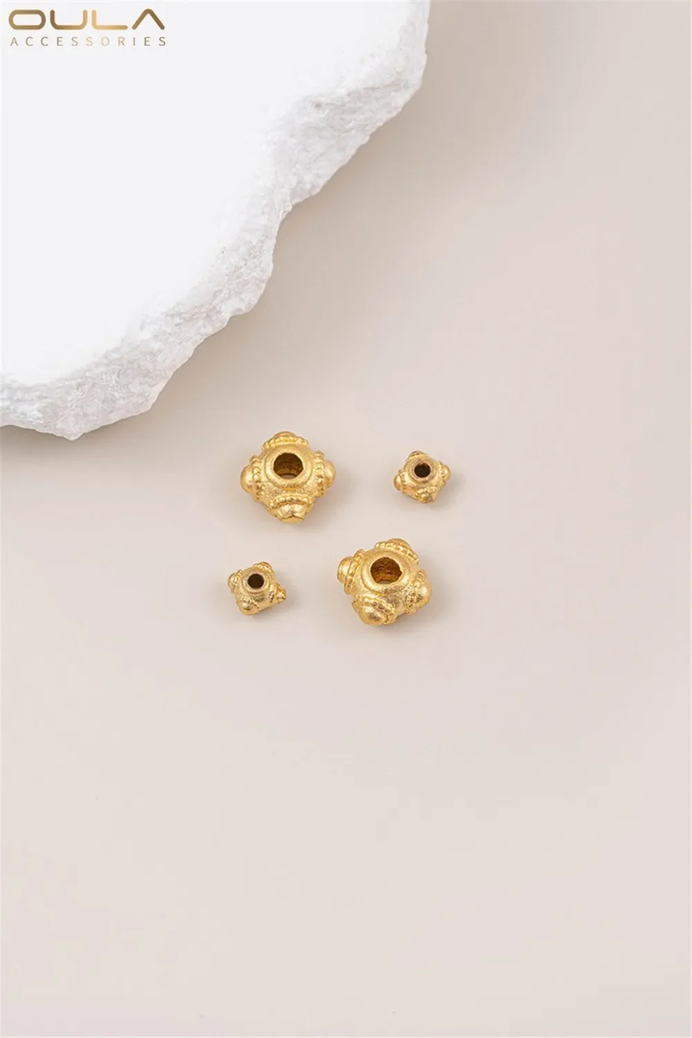 

Handmade Sand Gold Dragonfly Eyes Beads Four Corner Separated Loose Accessories for DIY Bracelet Necklace Jewelry Making
