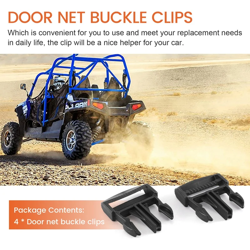 4Pack Door Net Buckle Clip For 2016-2020 Polaris Ranger 570 900 1000 XP Side Safety Door Net Fastener Buckle For 5452505