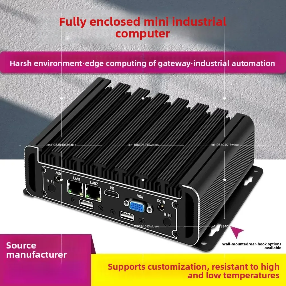 Mini PC J1900 J4125 N100 Dual NIC Fanless Micro Computer Quad-Core Low Power