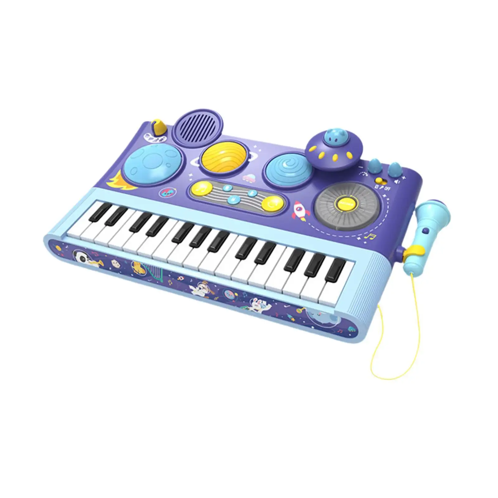 Percussion Instrument Piano Keyboard Toy Piano Preschool Toy with A Microphone Musical Learning Toy for Birthday Girls Boys