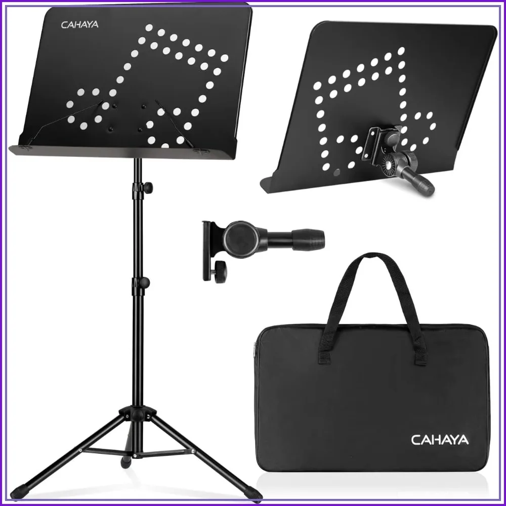 3-in-1 Portable Sheet Music Stand: Adjustable 31.4-55.9 in, Dual-Use Desktop & Floor Stand, Heavy Duty, with Carrying Bag