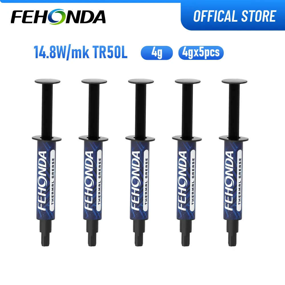 

Термопаста FEHONDA 4g, 14.8 Вт/м.К, силиконовая термопаста для охлаждения GPU и CPU, высококачественная теплопроводящая паста для игровых систем