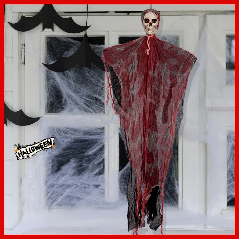 Halloween Costumes Blood Skull Ghost Cosplay Spider Web Cotton Scream Prop Party Home Outdoor Decoration