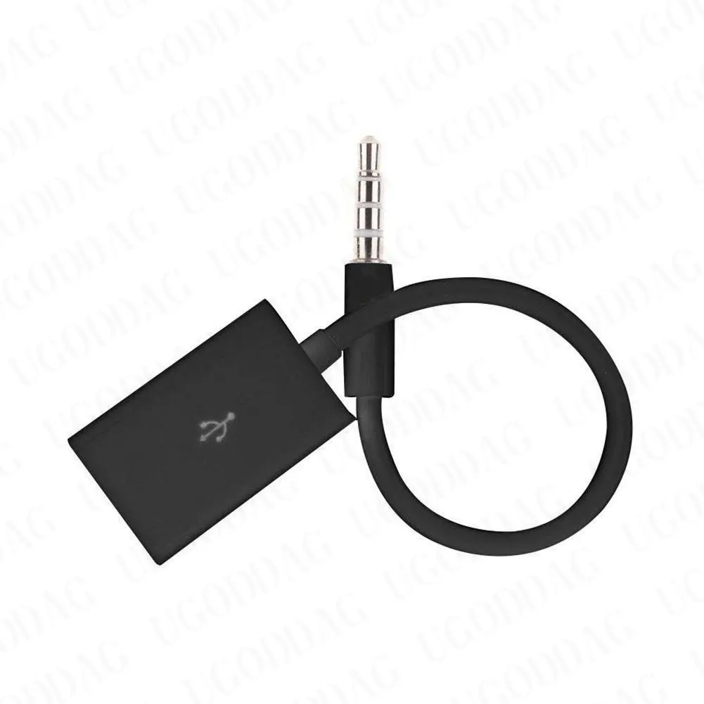 3.5Mm Auto Kabel Male Car Aux Audio Plug Jack Naar Usb 2.0 Female Converter Adapter Zwart Wit Kleur Kan kiezen