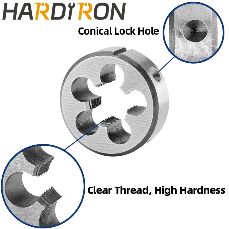 Hardiron-Juego de machos y matrices M12 X 0,5, mano derecha, máquina M12 x 0,5, rosca y troquel redondo