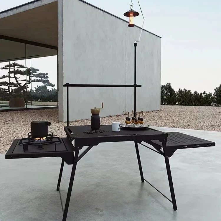 NewSM-IGTN Aluminum Portable Camping Kitchen Table Modern Multi-Functional Dining Outdoor Furniture Essential One-Stop Warehouse