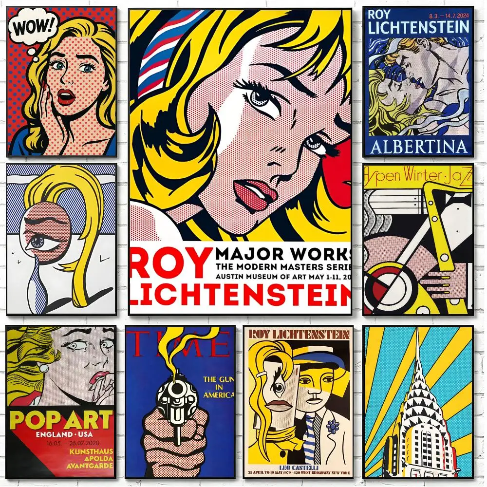 Artist Roy Lichtenstein Poster Poster HD Printing Cozy Healing Style Wall Art Home Decor For Living Room Bedroom Gift