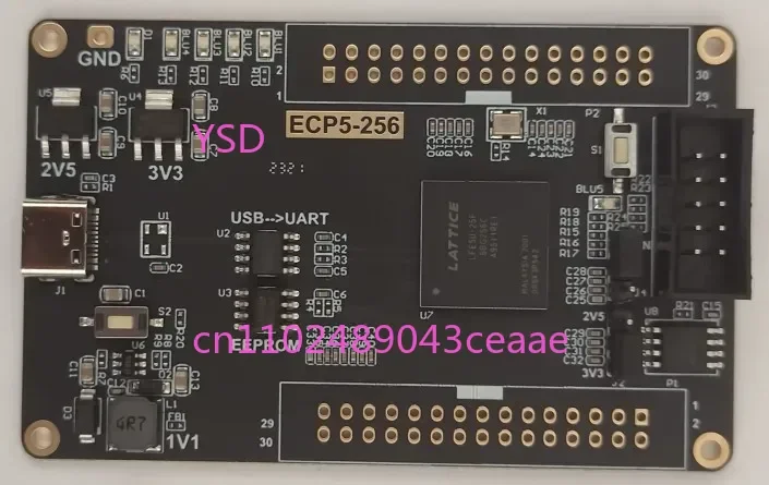 FPGA Development Board with Chip LFE5U-25F-6BG256C, ECP5 Series Programmable Logic Experiment Development Motherboard