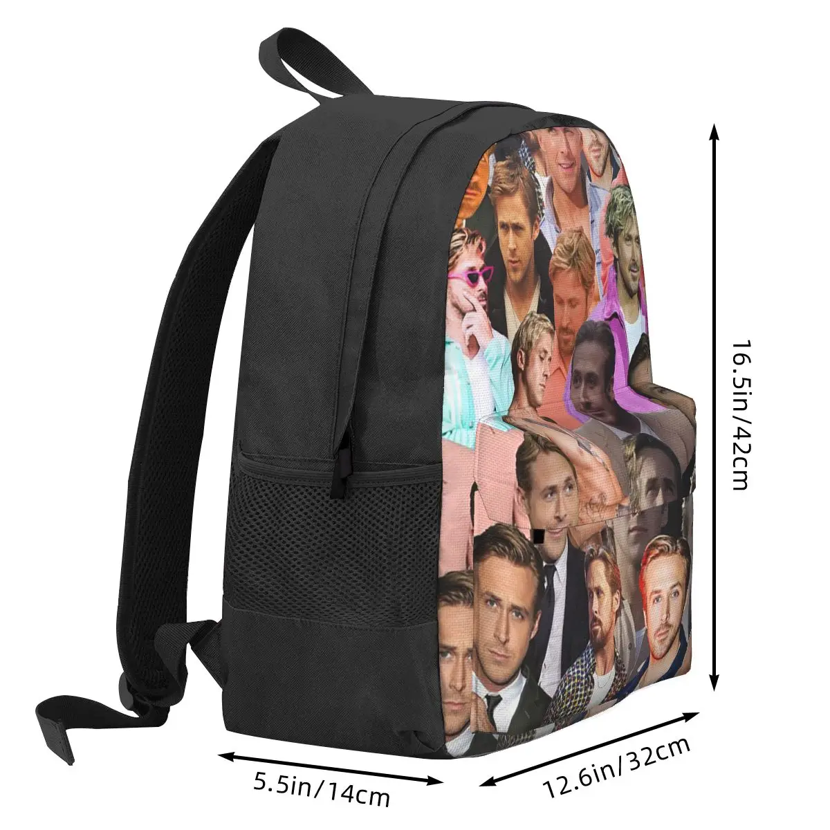 Ryan Gosling Photo Collage Backpack Student BookBag Children School Bag Laptop Shoulder Bags for Men Women