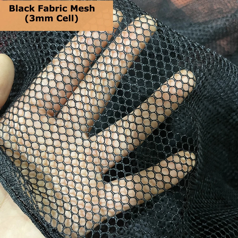 Black Nylon Mesh Fabric-3mm Hex Hole Mesh Nylon Fishing Net ,Anti Bird Netting -Garden Fruit Crops Insect Protective Fabric Mesh