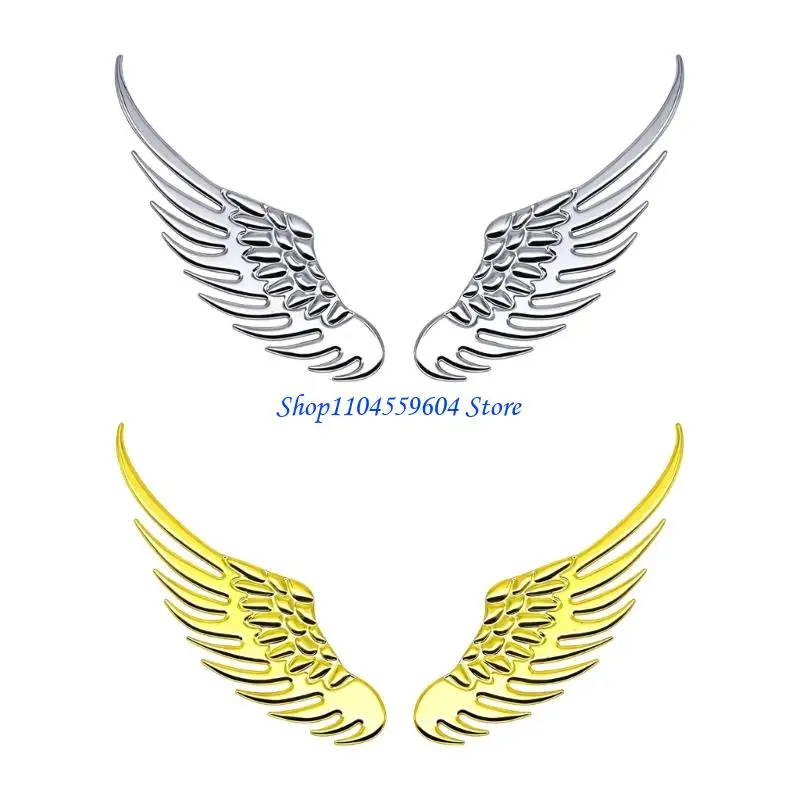 

12QM 2 шт. Премиум металлические наклейки на кузов автомобиля с крыльями ангела устойчивые к царапинам декоративная защита для
