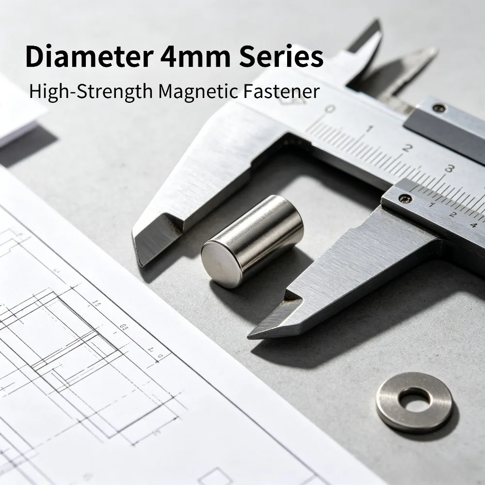 10pcs/lot Diameter 4mm Series High-strength Small Round mini Cylindrical Magnetic Fastener
