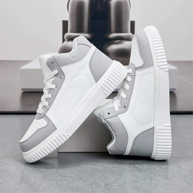 ELUVA Men Lightweight Sports Shoes Non Slip Walking Shoes Outdoor Skateboard Sneakers Comfortable Casual White Shoes For Man