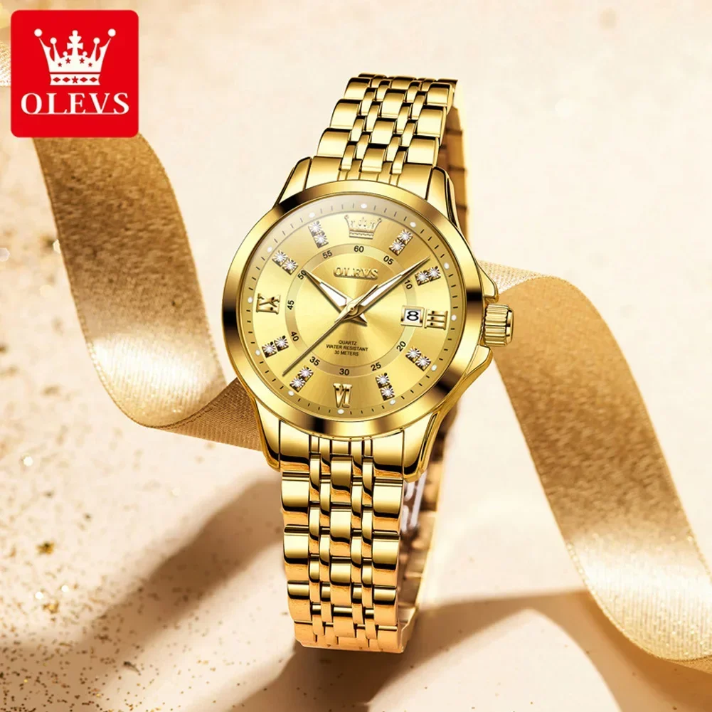 

OLEVS 3620 Women's Watches Elegant Fashion Quartz Wirtwatch for Ladies Watches Diamond Waterproof Luminous Relógio Feminino