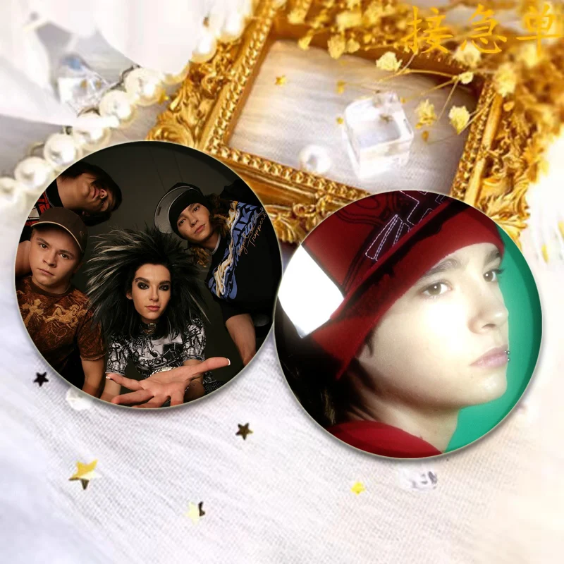 Round Snap-in Brooches Rock Band Lapel Pins Tokio Hotel Bill Kaulitz Badges Fan Collection Accessories Jewelry Handmade Gifts