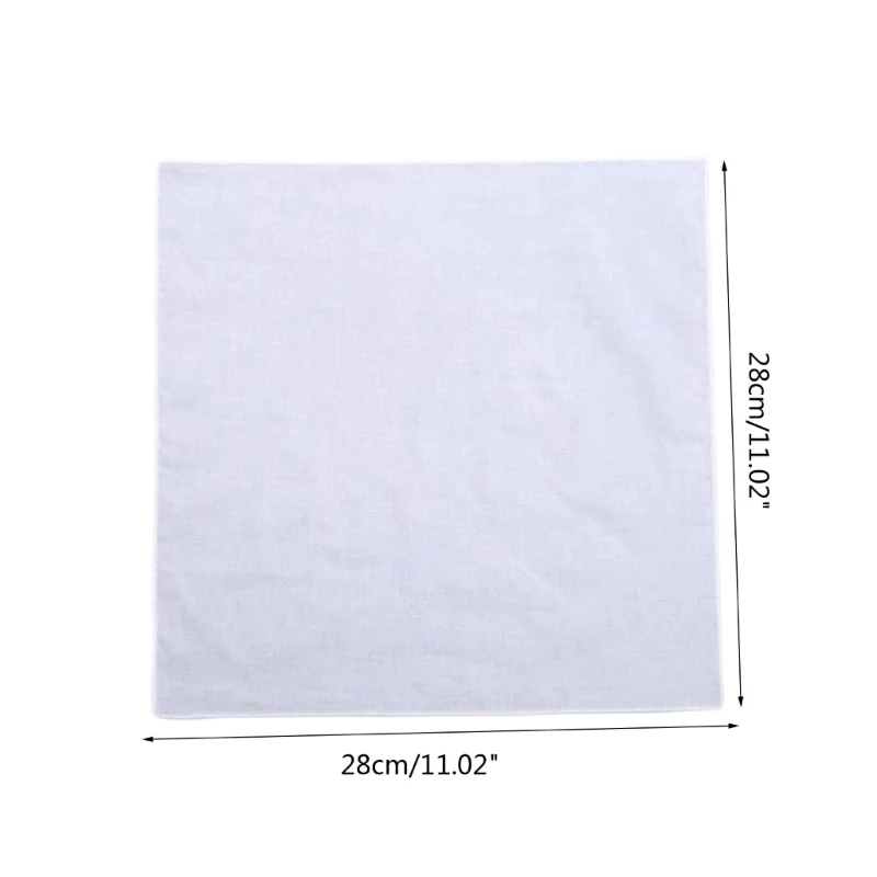 Embroidery Tie-dye Square Useful Handkerchief for Woman Man Gentleman White Cotton Handkerchief Square Handkerchief