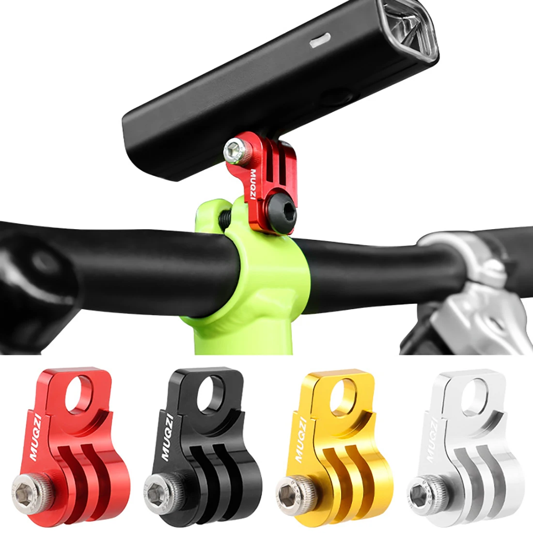 1Set Aluminum Alloy Bike Front Light Holder Adjustable Lamp Bracket Mount for Bicycle Headlight Modification Adapter Use