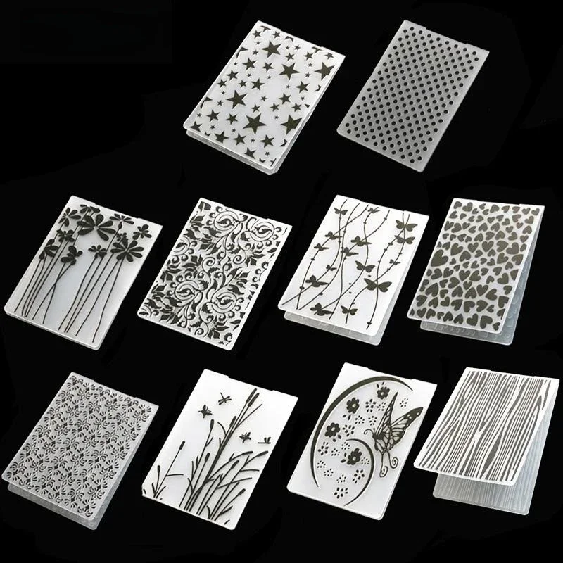 Neue Ankunft 3D Präge Ordner Transparente Präge Kunststoff Platten Design Für DIY Papier Schneiden Stirbt Scrapbooking 10,5x14,5 cm