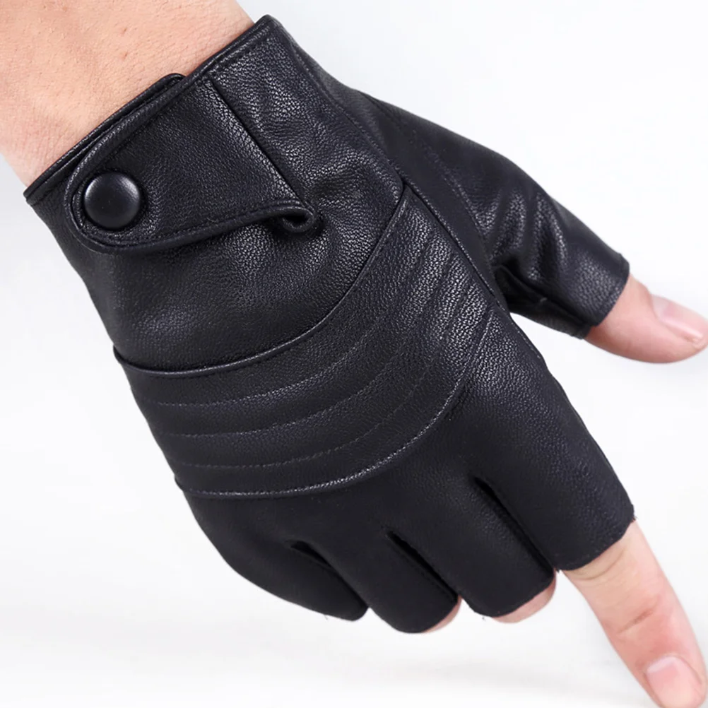 

Half Finger Cycling Gloves Biking for Men Motorcycle Fingerless Pu Mountain Bike Man