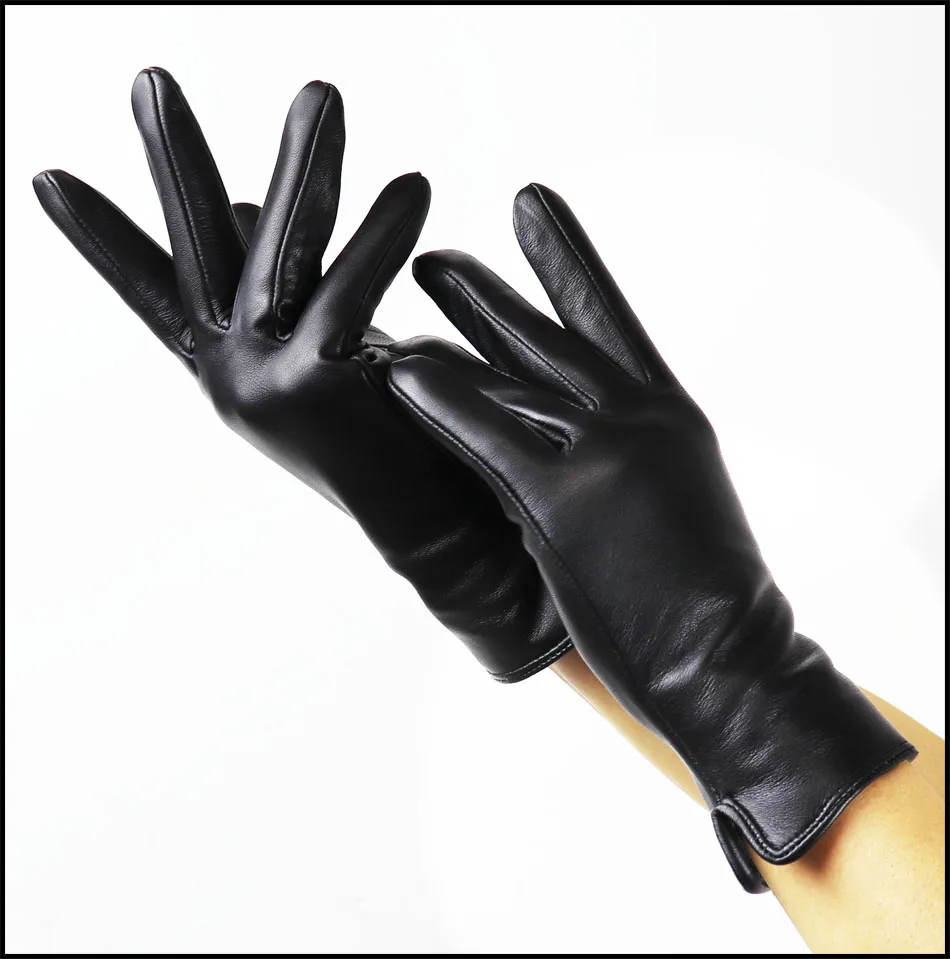 Guantes de piel de oveja de cuero para mujer, guantes de cuero cálidos de otoño e invierno, guantes de cuero nuevos de alta gama para mujeres,