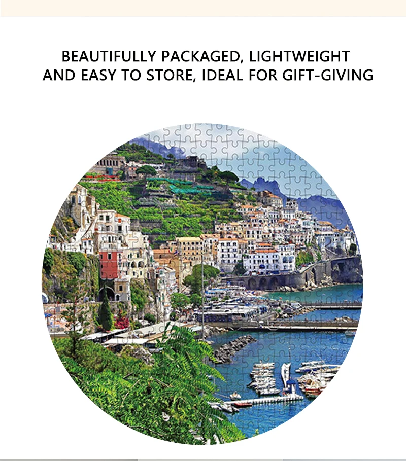Rompecabezas de la costa Amalfi para adultos, juguete educativo para aliviar el estrés, pintura para decoración del hogar, 75x50cm, 1000 piezas