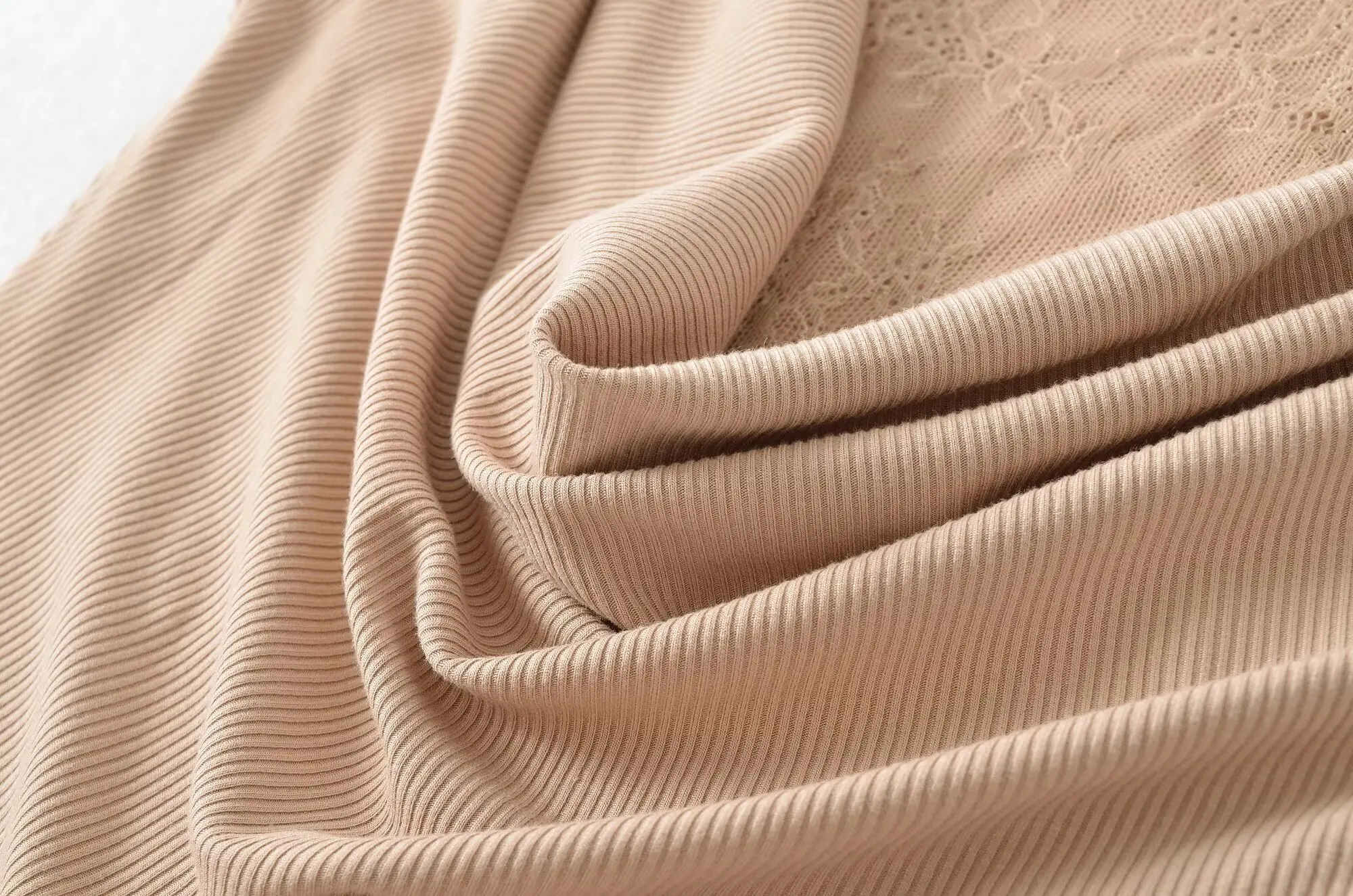 Damska Koronkowa Sukienka Midi Trąbka z Prążkowanej Dzianiny, Letnia Elastyczna Wąska Sukienka Bez Rękawów w Stylu Syreny