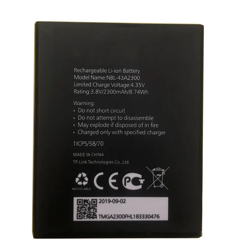10PCS 2300mAh NBL-43A2300 Battery For neffos C5s TP704A TP704C C5A TP703A smartphone Li-ion bateria Li-Polymer Batterie