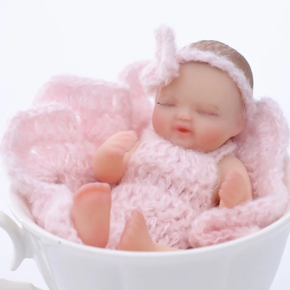 Cloveray 5 بوصة صغيرة واقعية كامل الجسم لينة سيليكون دمية لطيف لمط تولد من جديد دمية طفل لعبة عالية الجودة طفل هدية عيد ميلاد #1
