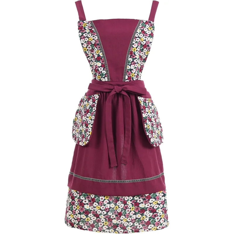

Kitchen Aprons for Women with Pockets Cute Vintage Chef Pinafore Apron for Gardening Cooking Baking Painting