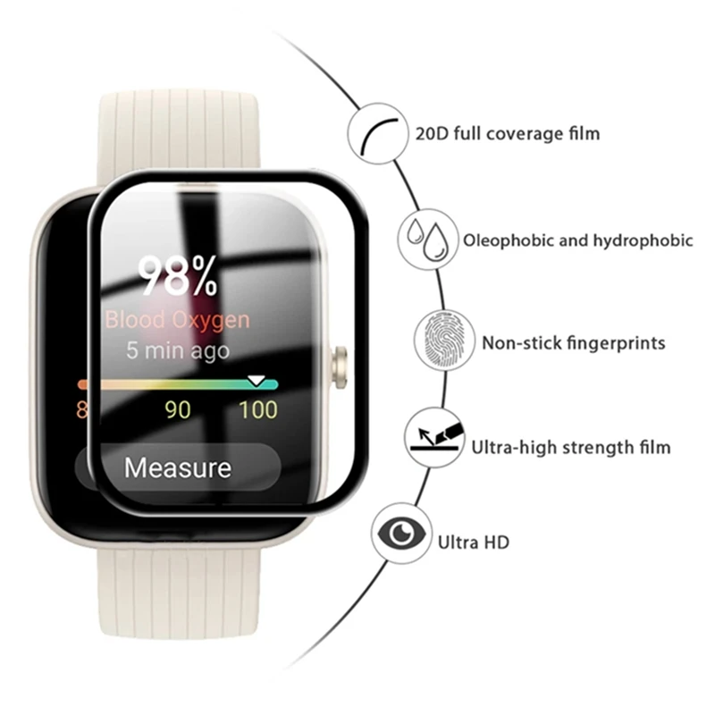 1-5Pcs Screen Protector For Amazfit Bip 3 Bip3 Pro Full Curved Films Protective Cover Film For Amazfit Bip 5 Watch Accessories