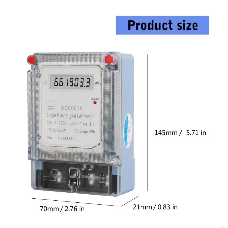 المرحلة الواحدة الرقمية الرقمية KWH ​​متر الجدار Mount Meter لمراقبة وإدارة كهرباء المنزل الدقيقة