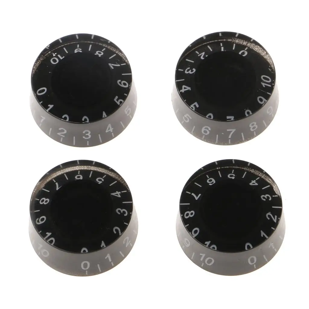 Electric Guitar Volume Knob Set Plastic Tone Speed Control with Arabic Numeral Scale for LP Guitars