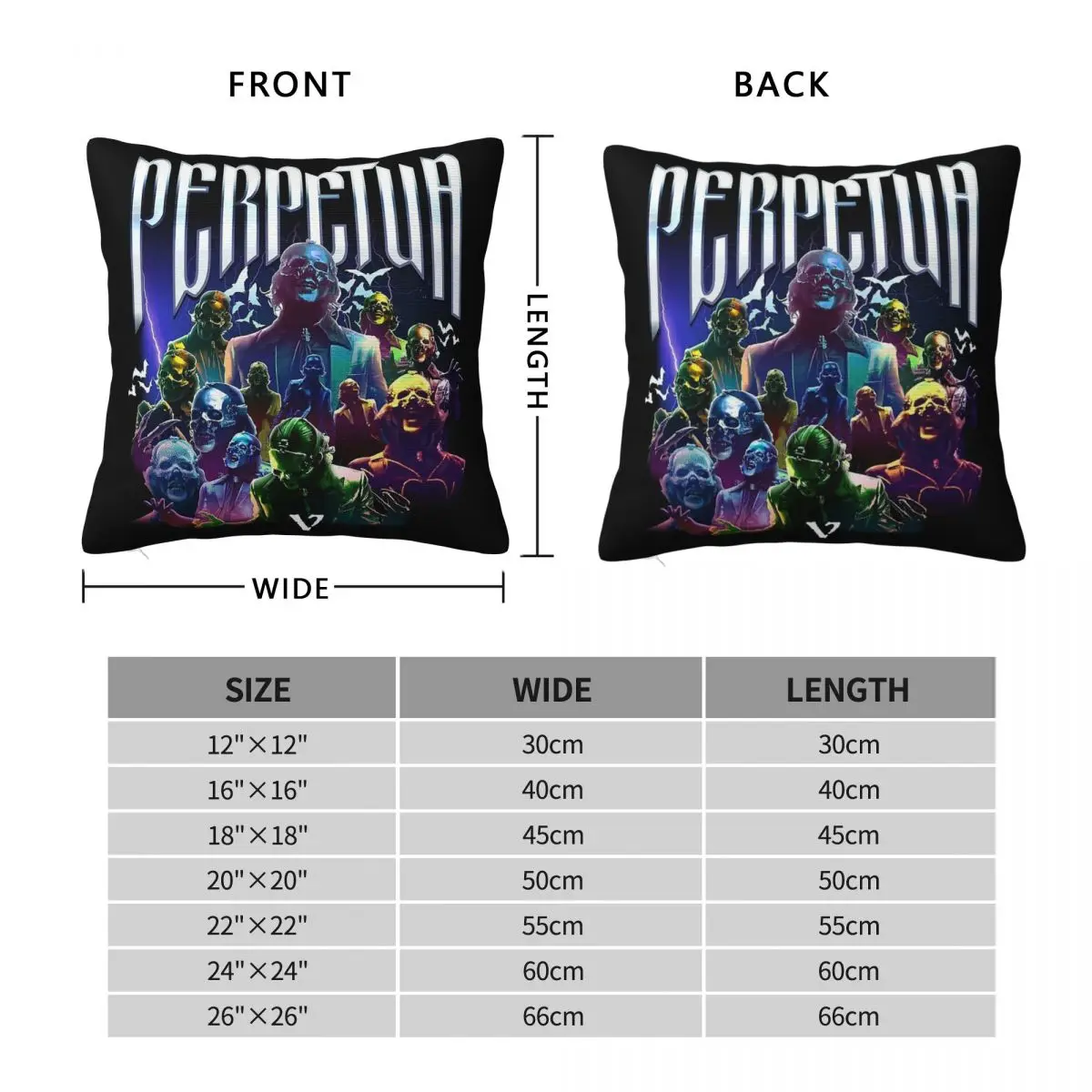 Papa Perpetua Ghost Band Square Pillowcase Polyester Linen Velvet Creative Decorative Throw Pillow Case Sofa Seater Cover 45x45