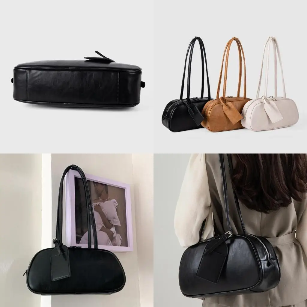 

Женская эстетичная сумка на плечо из искусственной кожи, сумка подмышки, простые сумки на молнии, дорожная сумка, большая сумка