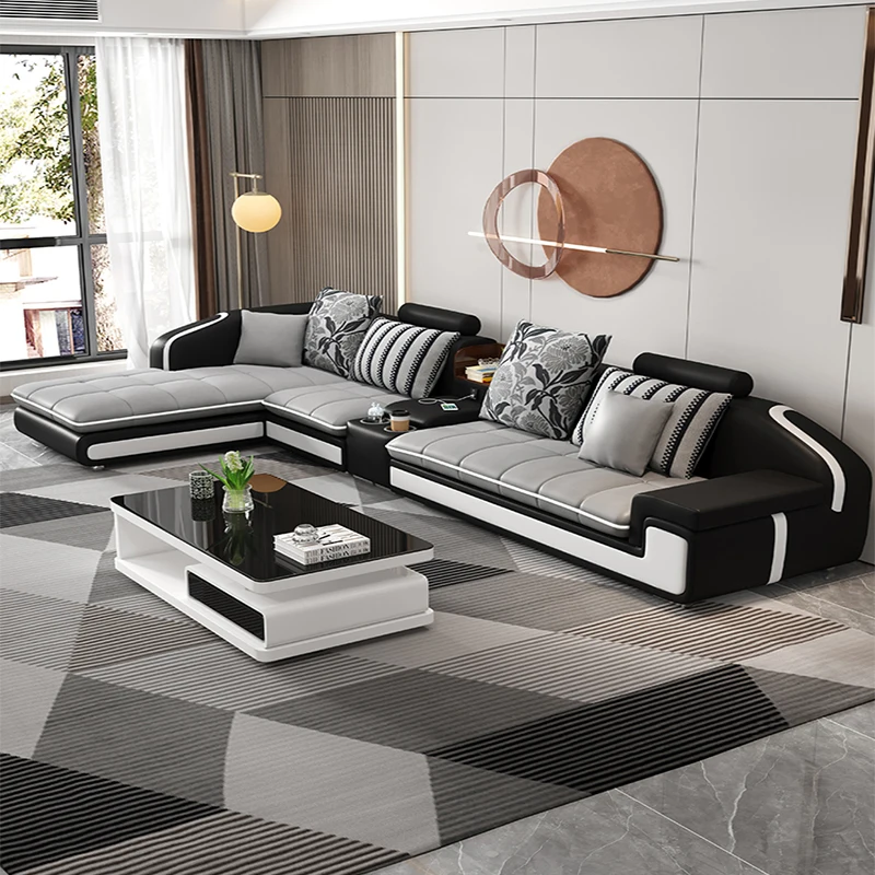 Sofa Living Room Simple Modern Size Furniture Combination Set Home Light Luxury Technology Cloth Sofa