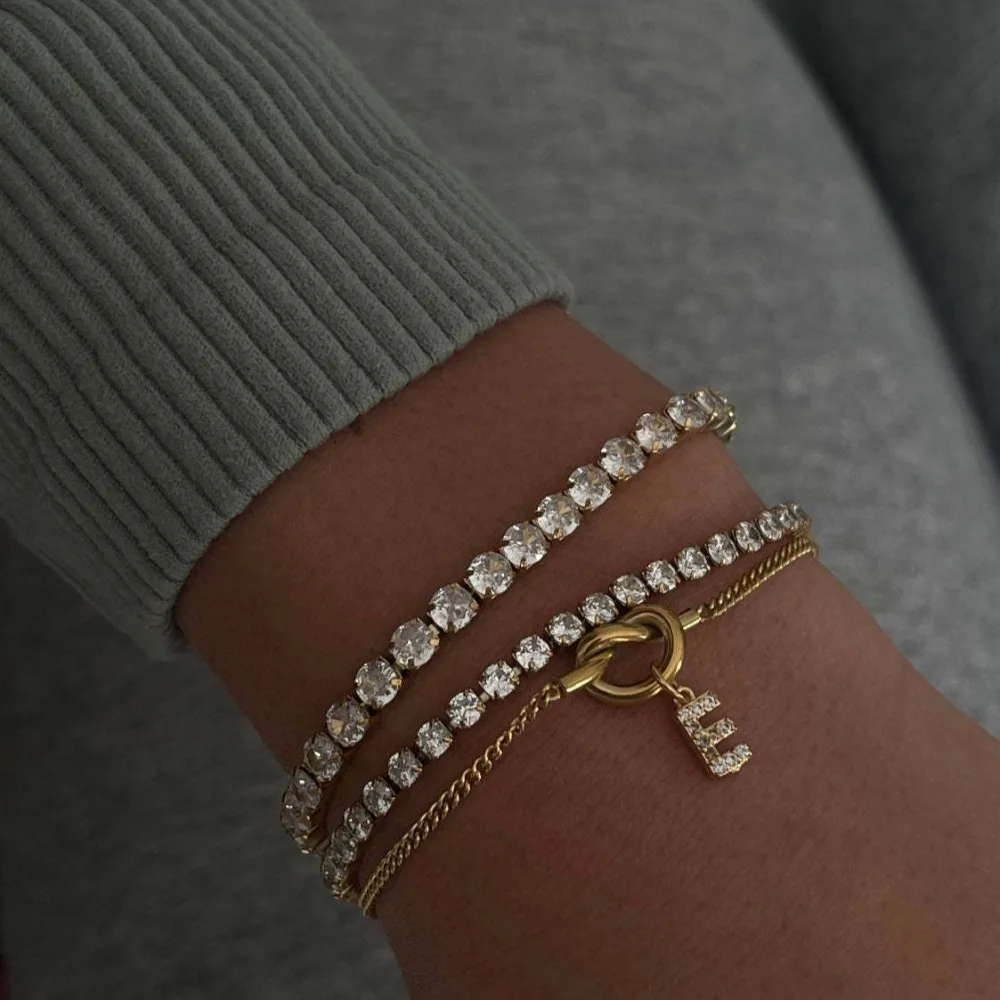 Gold Plated Full Zircon Alphabet Letter Charms, A-Z Crystal Initial Pendant DIY Jewelry Making Necklace Bracelet Accessories